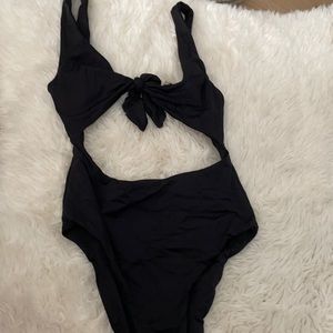 Cute open front black one piece bathing suit!